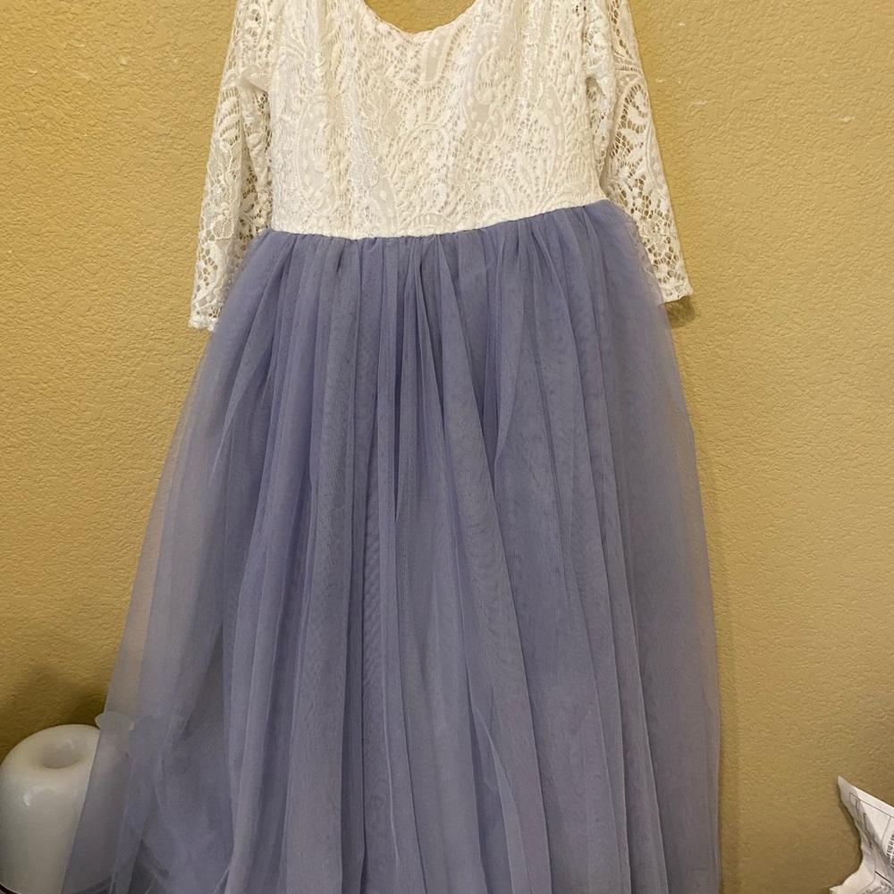 White and Periwinkle dress